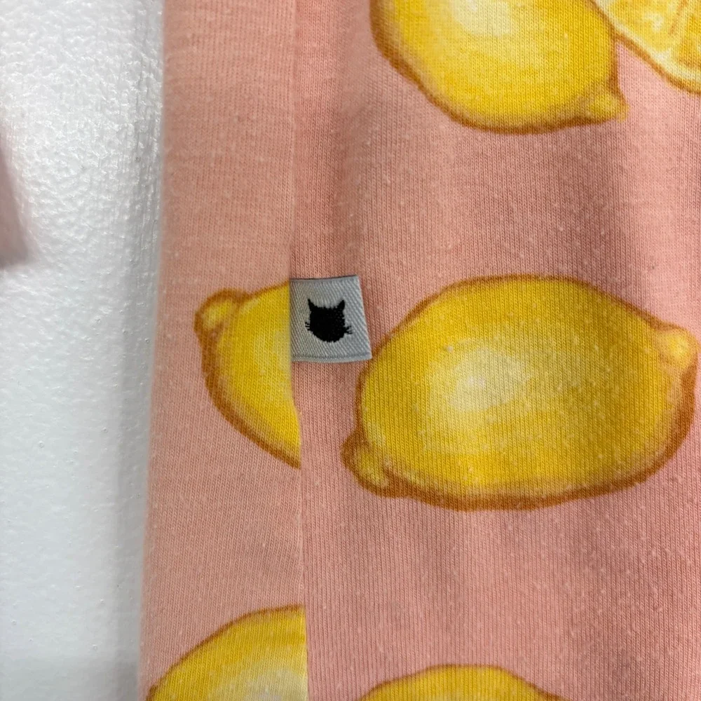 The Cat's Pajamas‎ Women Nightshirt Size M Pink Lemon Print Pima Cotton Modal